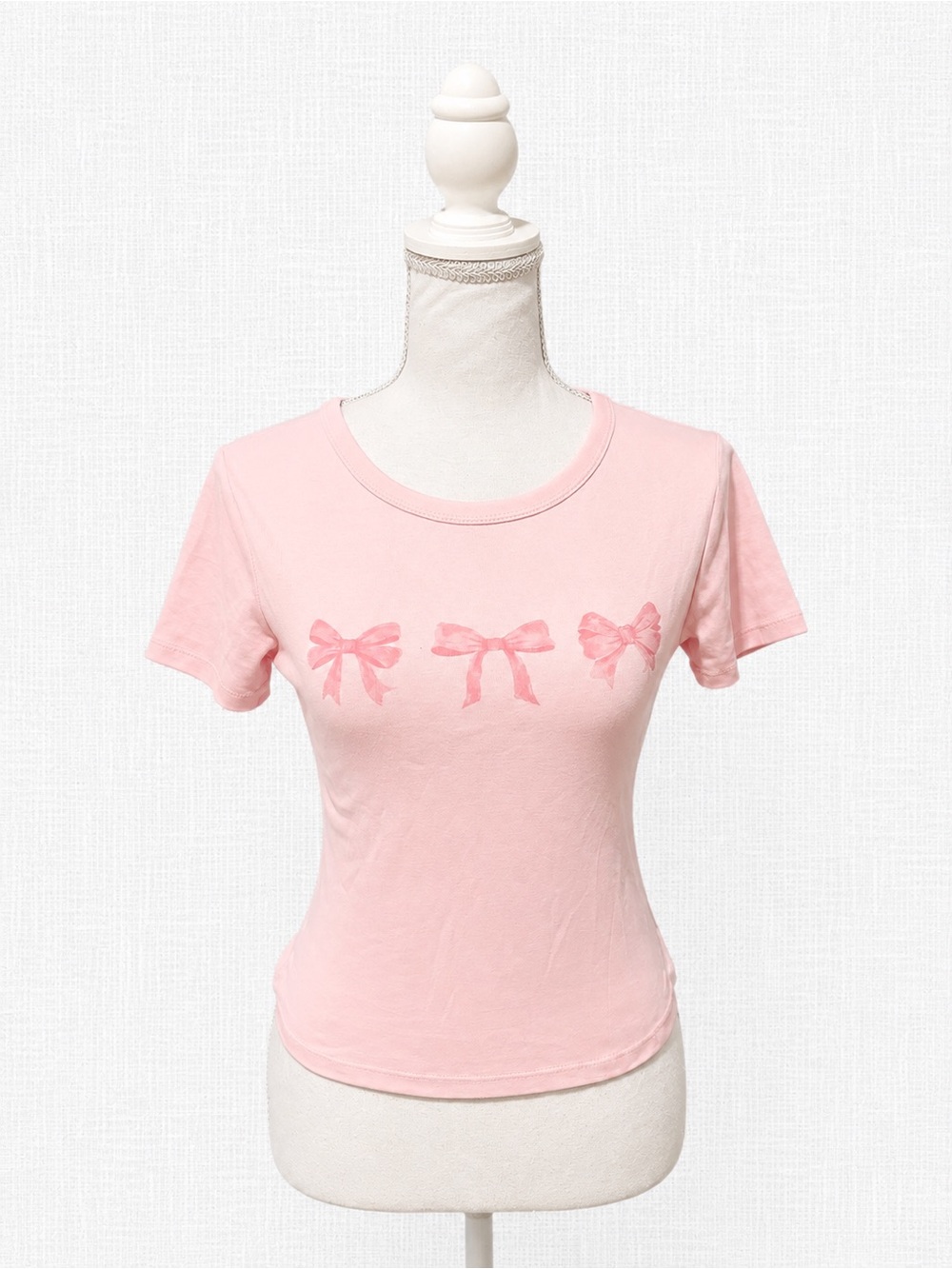 NOBO Light Pink Short-Sleeve Tee with Bow Trio Graphic